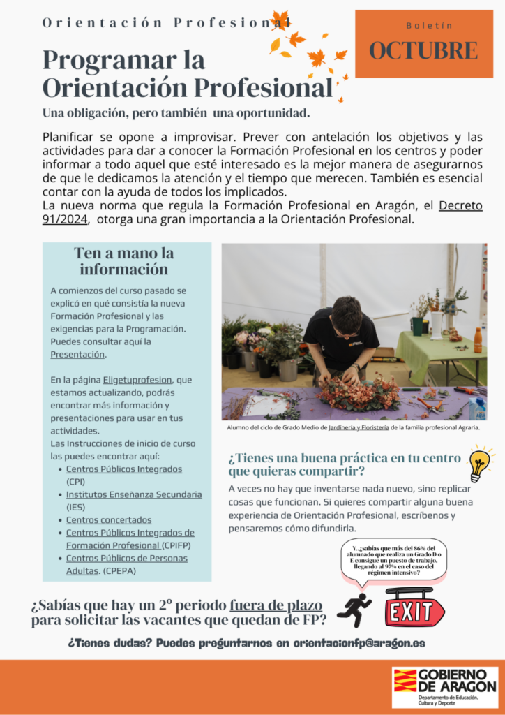 Boletín de Orientación Profesional octubre 2025