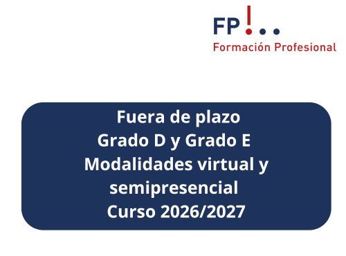 Abierto el procedimiento de admisión Fuera de Plazo para FP Virtual y Semipresencial en Aragón 2026/2027